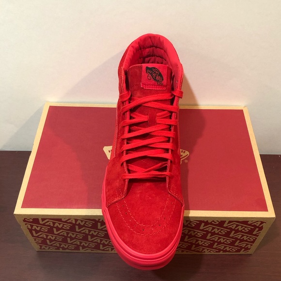 Vans SK8 Hi Nubuck, Red, Various Sizes - Picture 11 of 14